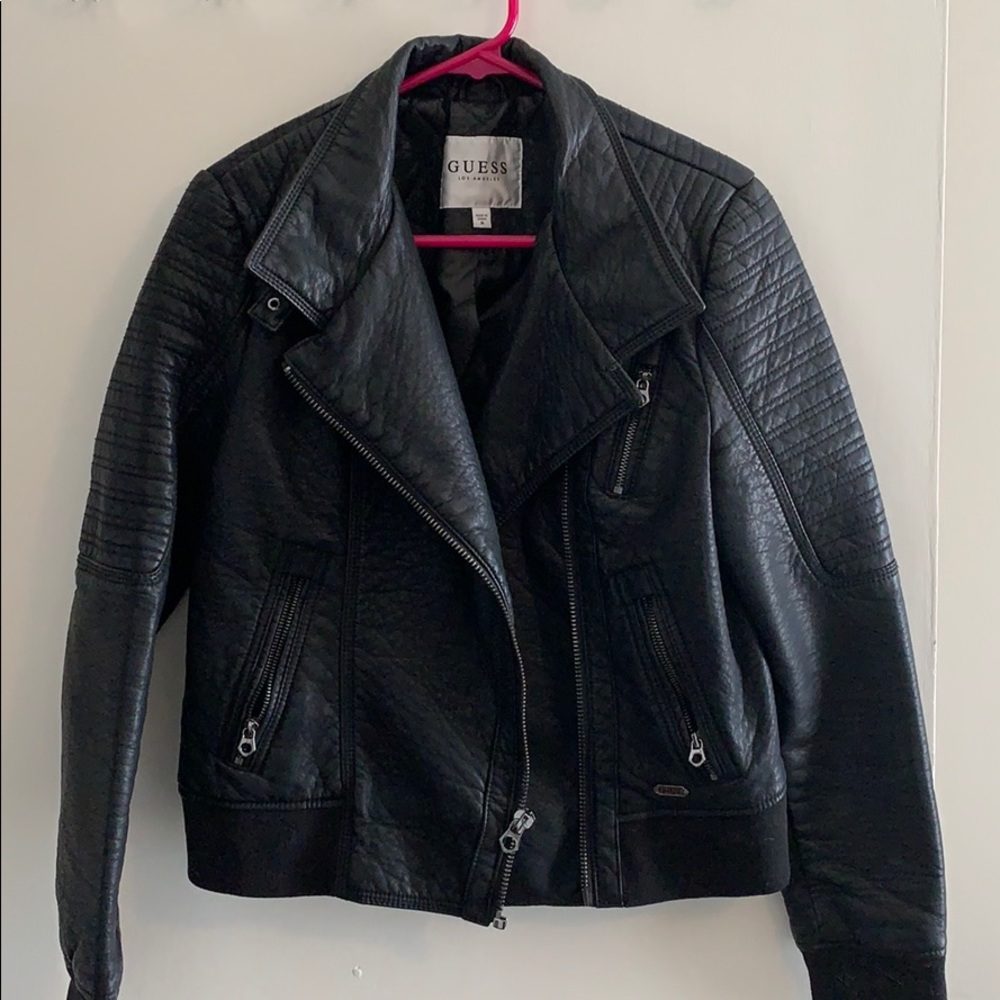 Guess. Leather jacket. Like new. Worn twice.